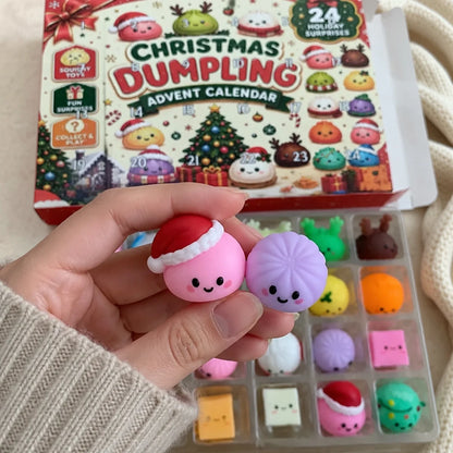 Personalized Christmas Dumpling Advent Calendar, Colorful Squishy Toy Countdown, Unique Gift for Families