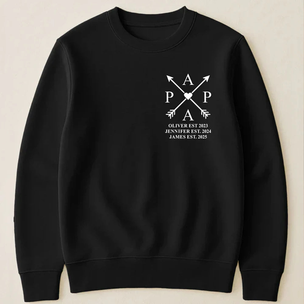 Personalized Papa Edition Classic Tee with Crossed Arrows Design - Unique Gift for Dad with a Clean, Modern Look