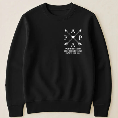 Personalized Papa Edition Classic Tee with Crossed Arrows Design - Unique Gift for Dad with a Clean, Modern Look