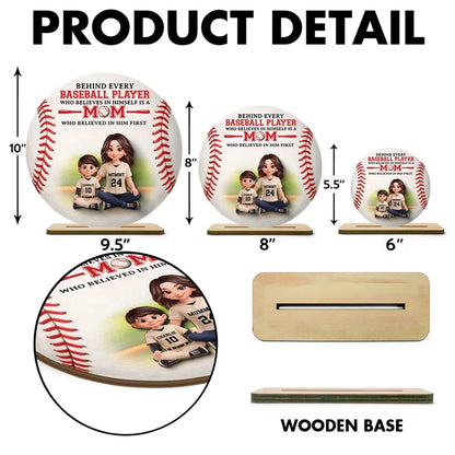 Personalized 2-Layer Wooden Plaque Baseball Mom Quote Gift for Mom, Sweet Baseball Keepsake for Living Room Display