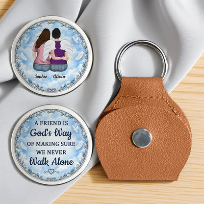 Personalized Pocket Hug with Friends Embracing Under a Blue Sky, Unique Keepsake Gift for a Best Friend