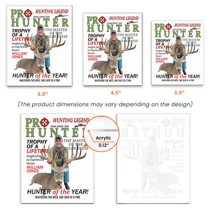 Personalized Acrylic Fridge Magnet, Hunting Legend in the Wilderness, Creative Gift for Dad