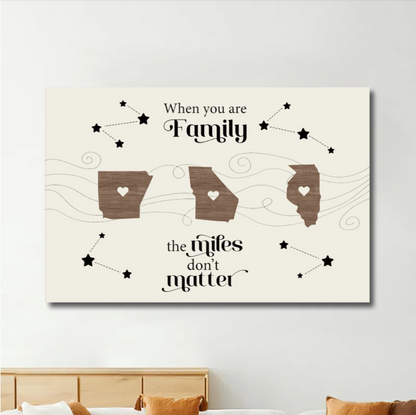 Long Distance Family Friends Siblings Sisters Besties Personalized 2-Layered Wooden Ornament or Plaque or Poster or Keychain Togetherness Christmas Gift