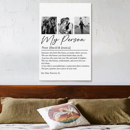 My Person Definition Poster, Personalized Photo Collage Wall Art for Your Favorite Partner, Heartwarming Unique Gift
