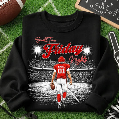 Personalized Sweatshirt, Football Player Walking Onto a Floodlit Field, Creative Gift for Football Fans