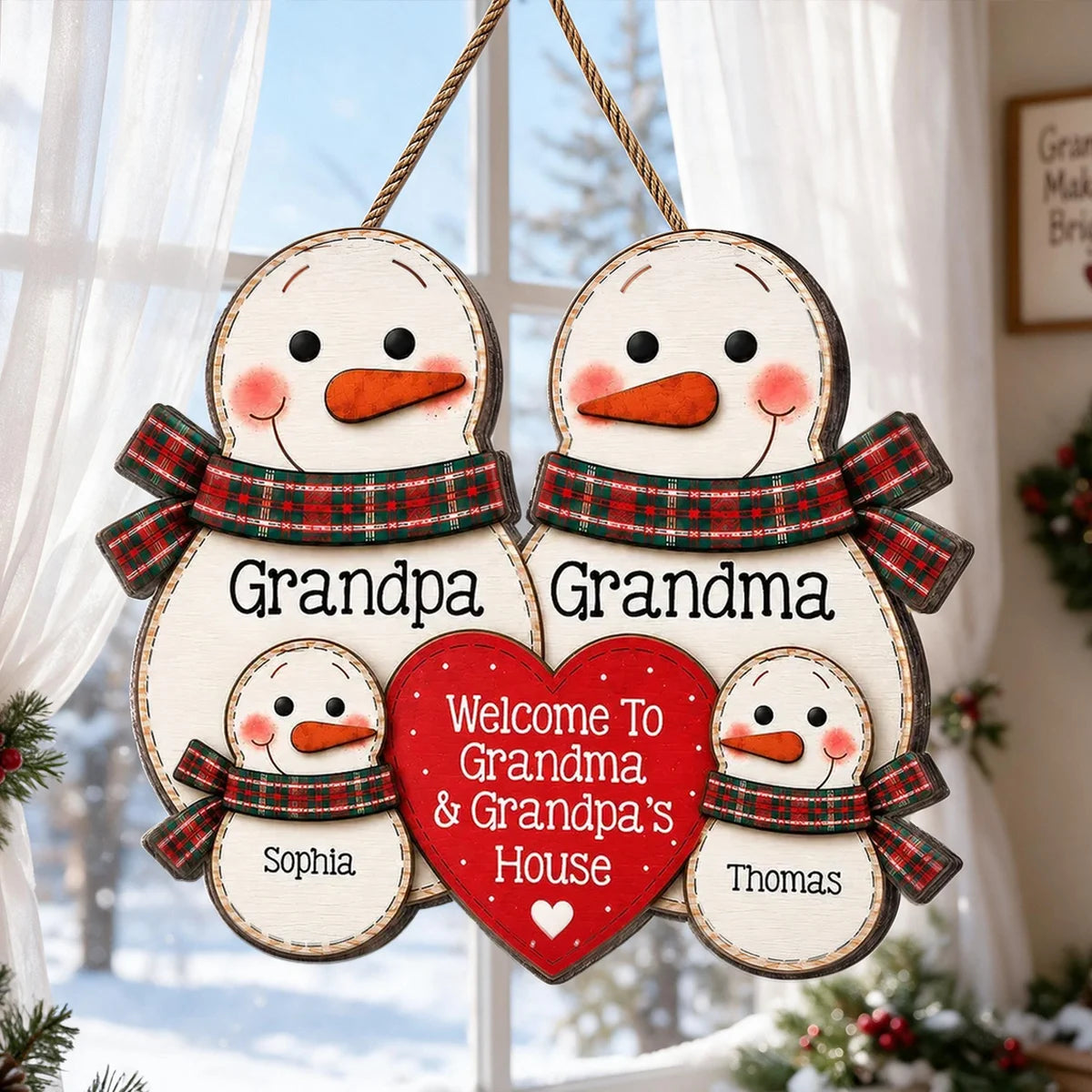 Personalized Wooden Sign, Welcome to Grandma & Grandpa's House, Heartwarming Creative Gift for Grandparents