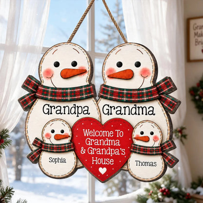 Personalized Wooden Sign, Welcome to Grandma & Grandpa's House, Heartwarming Creative Gift for Grandparents