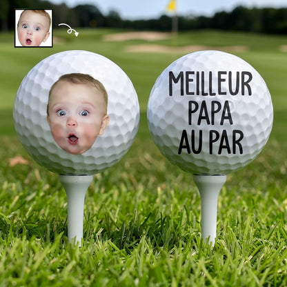 Custom Golf Ball for Dad, Funny Baby Photo Keepsake, Creative Father's Day Gift for Golf Lovers