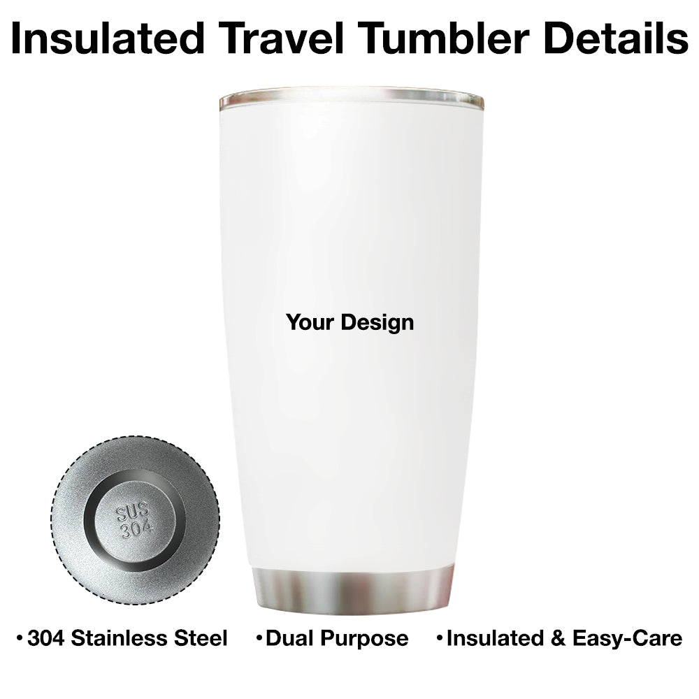 Insulated Travel Tumbler, Personalized Viking Axes and Runic Compass Art, Creative Gift for Coffee Lovers