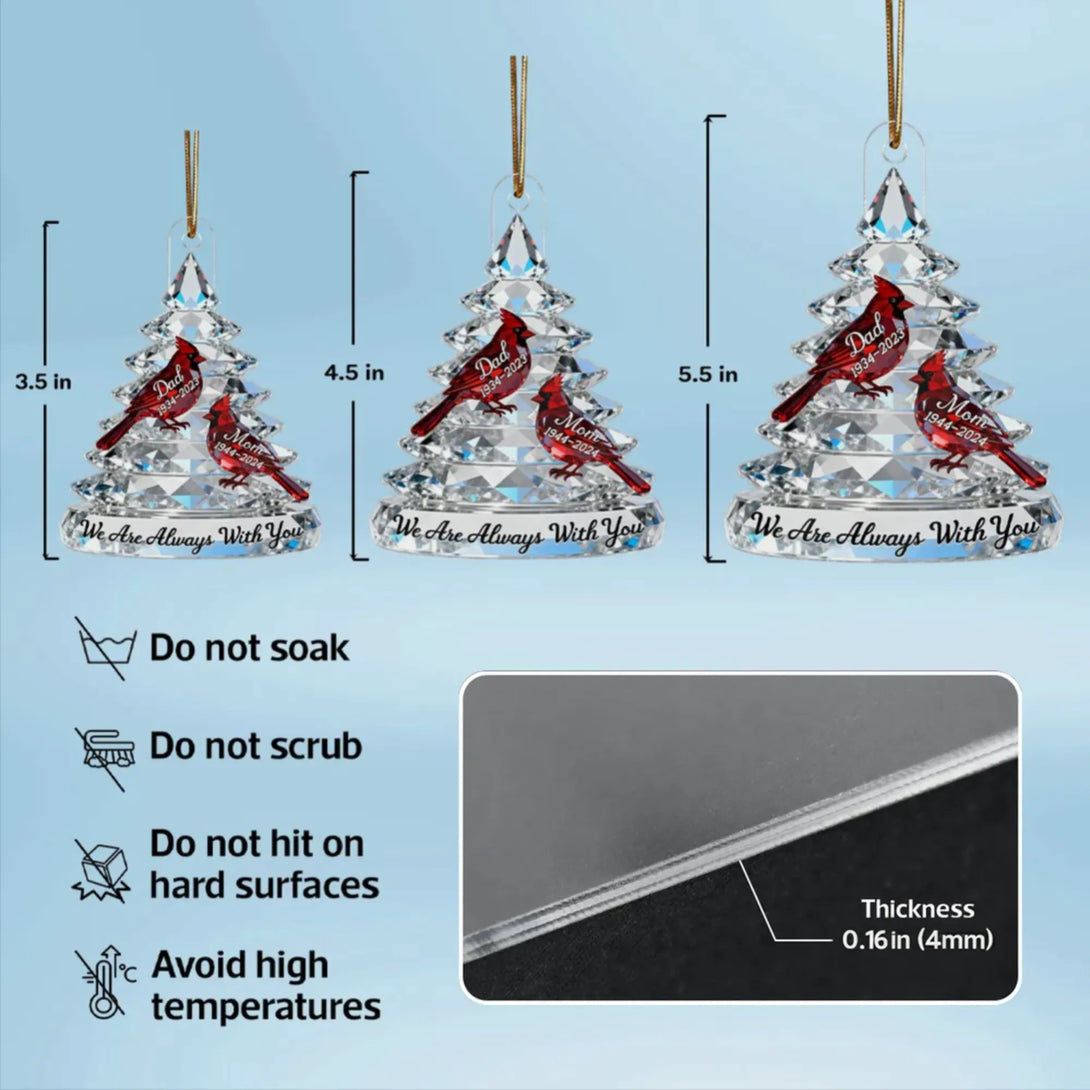 Acrylic Ornament Crystal-Style Tree with Red Cardinals, We Are Always ...