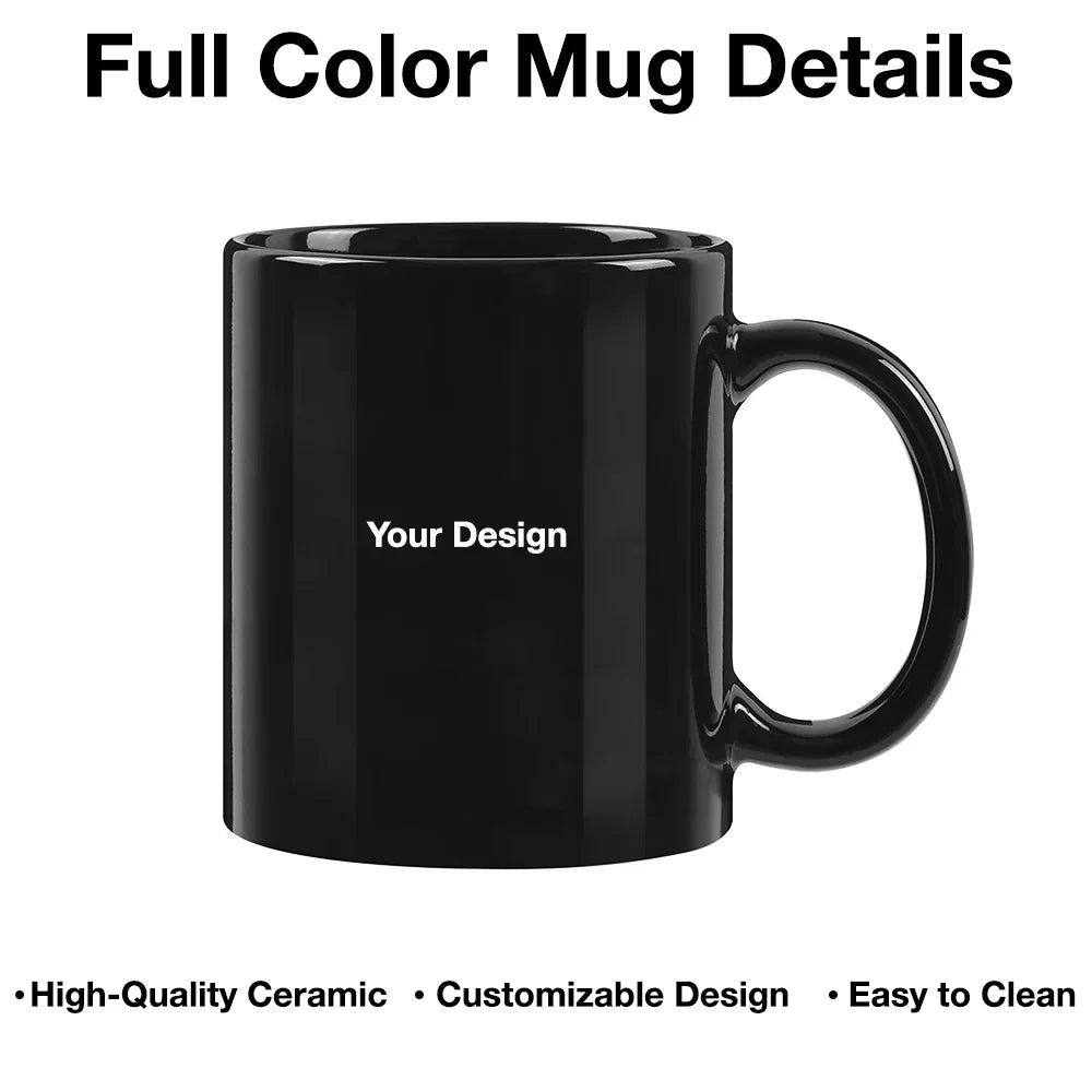 Personalized Full Color Mug for New Dad, Heart Hands First Father's Day, Unique Gift for Coffee Time