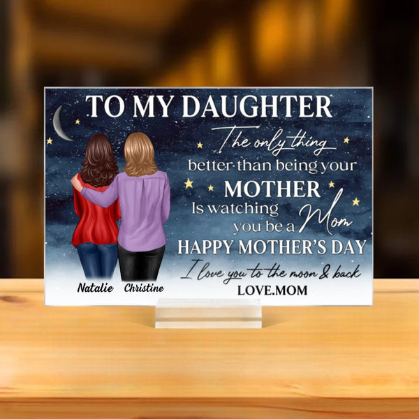 Starry Night To My Daughter – Personalized Plaque, Poster, Keychain, Pillow, Mug & More, Happy Mother’s Day Gift from Mom