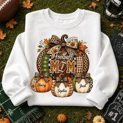 Proud Football Mom Sweatshirt, Personalized Rustic Fall Artwork, Creative Keepsake Gift for Football Moms