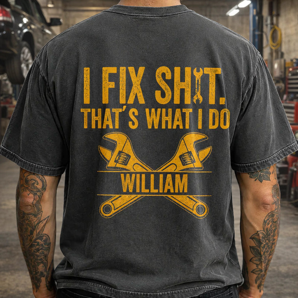 Funny Wrench Quote Classic Tee, Personalized Creative Gift for Husband, Grandpa & Mechanic