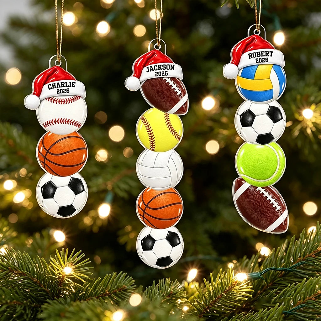 Personalized Acrylic Ornament, Celebrate Their Game on the Christmas Tree, Creative Gift for Kids and Sports Fans