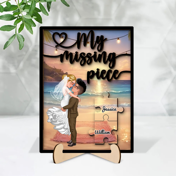 "My Missing Piece Personalized Wooden Acrylic & LED Plaque – Perfect for Any Gift Occasion"