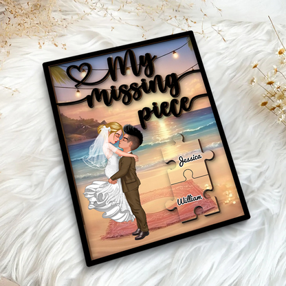 "My Missing Piece Personalized Wooden Acrylic & LED Plaque – Perfect for Any Gift Occasion"