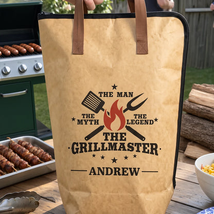 Personalized BBQ Resting Bag, Flame and Grill Tool Design for Backyard Cookouts, Unique Gift for Grill Lovers