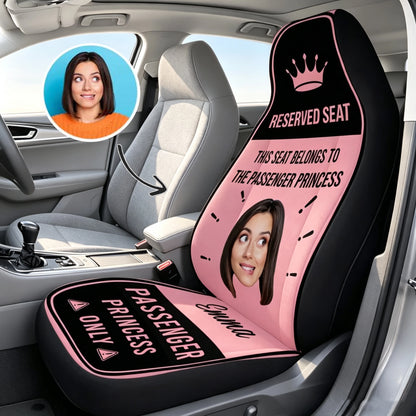 Custom Car Seat Cover, Pink Reserved Seat Artwork, Unique Creative Gift for Her