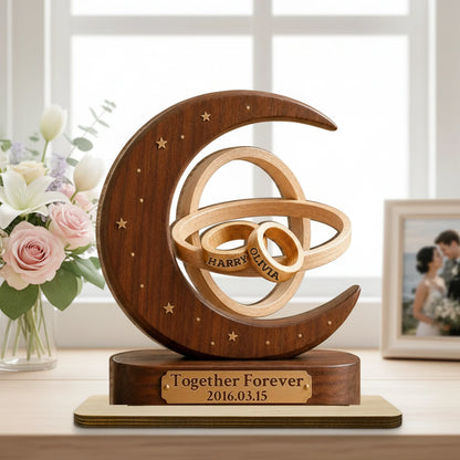 Together Forever Wooden Plaque, Personalized Romantic Keepsake, Creative Anniversary Gift for Couples