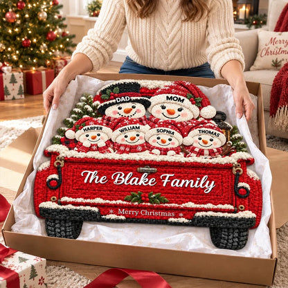 Personalized Shaped Doormat, Merry Christmas Snowman Welcome, Creative Family Gift for Nana & Papa