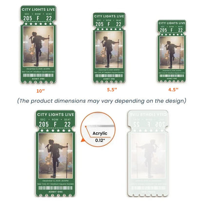 Personalized Acrylic Magnet, Colorful Concert Ticket With Cheering Fans, Unique Creative Gift for Music Lovers