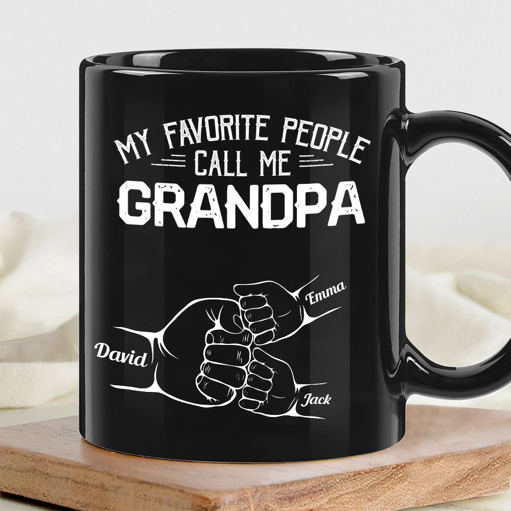 Custom Dad Grandpa Papa Design with Children’s Names, Choose Hat, T-Shirt or Mug, Personalized Father’s Day Gift