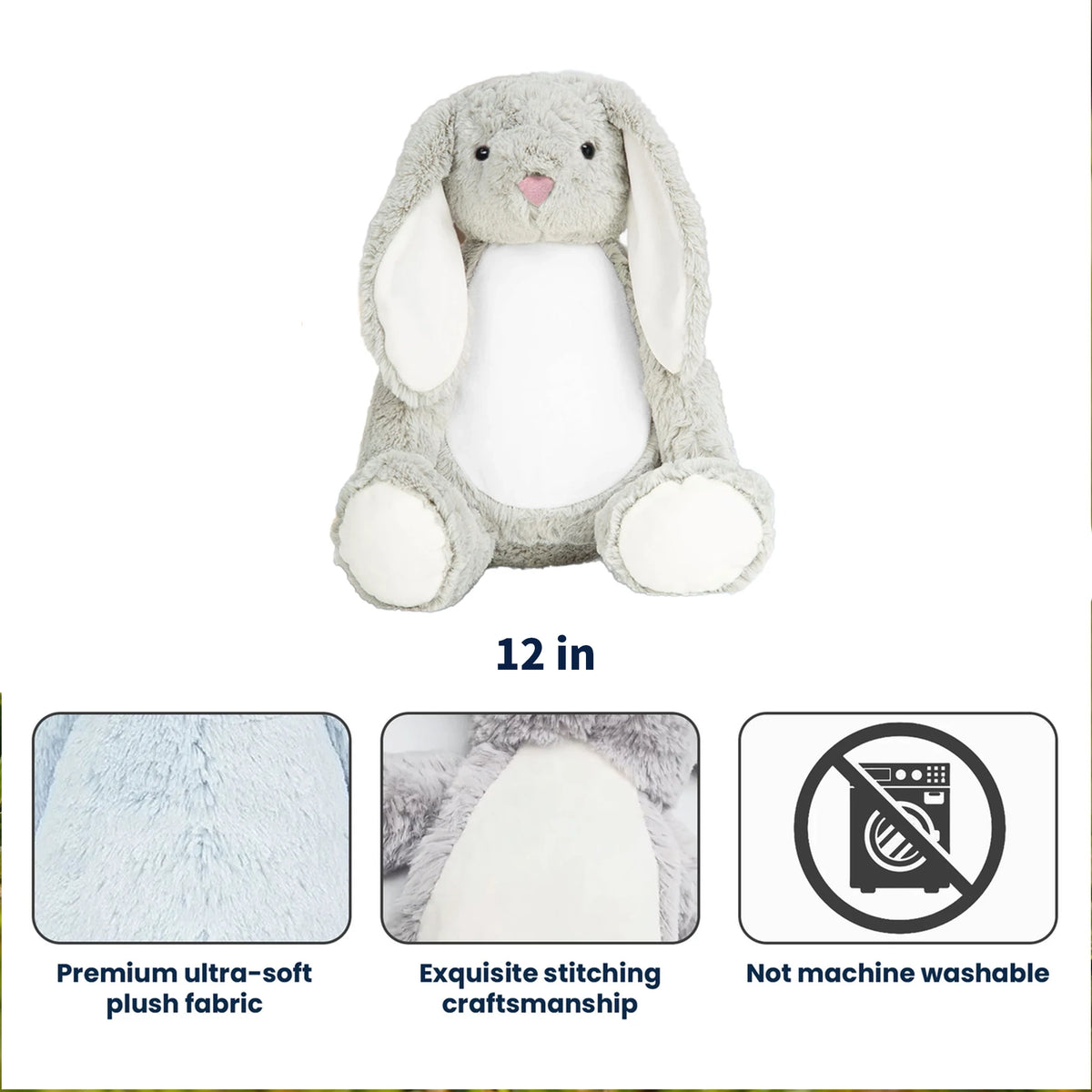 Personalized Plush Bunny Baby Announcement Gift, Pink It's a Girl Design, Unique Surprise Gift for Grandma & Grandpa