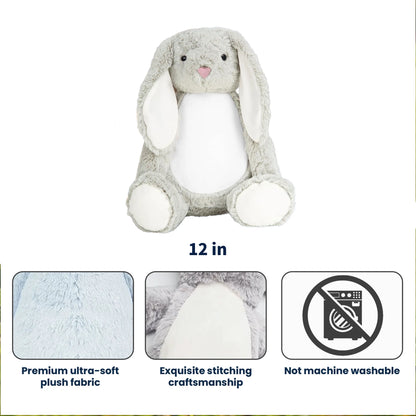 Personalized Plush Bunny Baby Announcement Gift, Pink It's a Girl Design, Unique Surprise Gift for Grandma & Grandpa