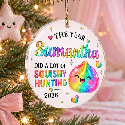 Personalized Acrylic Ornament, Rainbow Dumpling on Christmas Tree, Unique Gift for Kids, Teens & Family