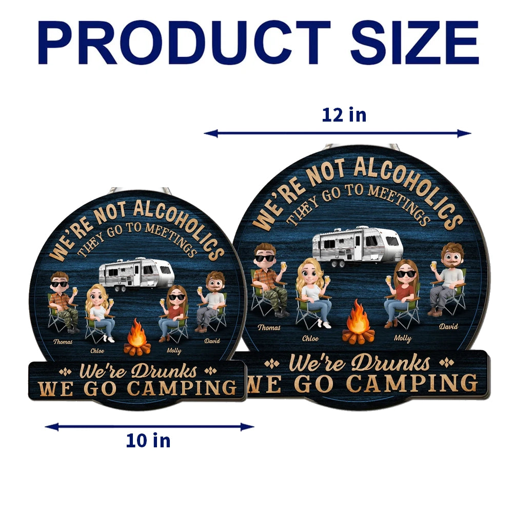 Personalized Wooden Sign, Funny Camping Squad Campfire Scene, Unique Gift for Camping Friends