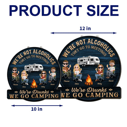 Personalized Wooden Sign, Funny Camping Squad Campfire Scene, Unique Gift for Camping Friends