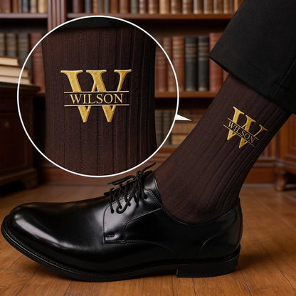 Personalized Monogram Embroidered Socks for Him, Unique Gift for Husband, Son or Groomsmen