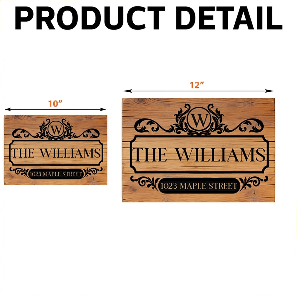 Personalized Wooden Sign with Vintage Family Monogram and Address Look for a Unique Housewarming Gift