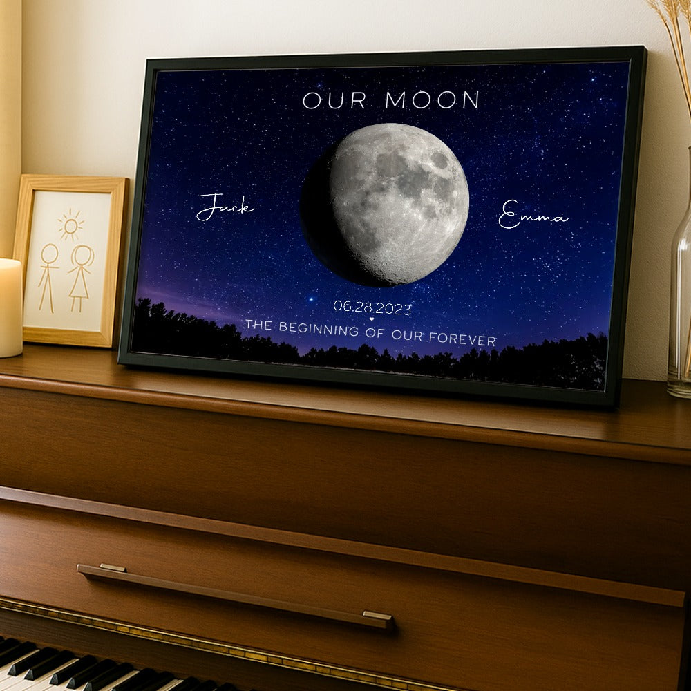Our Moon – Personalized Poster without Frame for Couples with Wedding Date