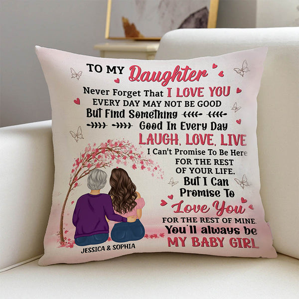 Family-Themed Square Pillow – Personalized Design for Mother’s Day, Birthdays, Celebrating Mother-Daughter Bond