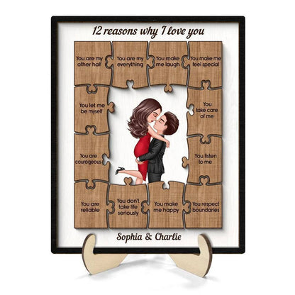 Countless Reasons of Love - Personalized Wooden Plaque for Valentine's & Anniversaries - A Unique ‘Why I Love You’ Tribute