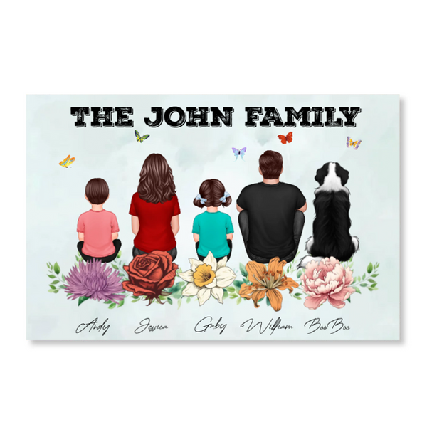 Family Floral Personalized Poster, Plaque, Keychain, Ornament, or Sign – Custom Gift for Cherished Family Memories