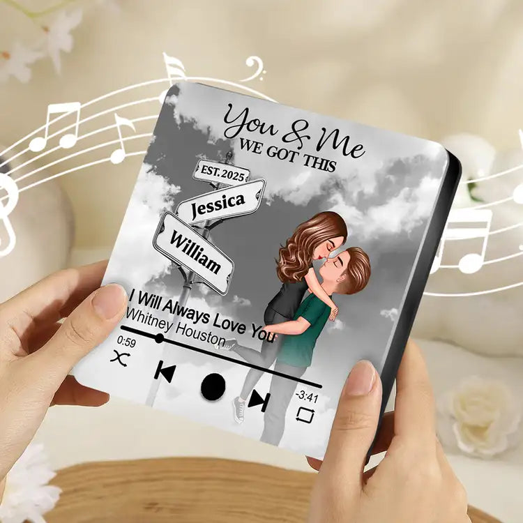 “You & Me – We Got This” Acrylic Music Magnet – Custom Names, Song & Date, Romantic Gift for Couples