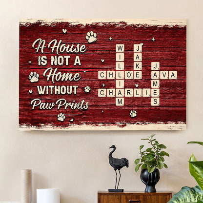 Family Crossword Paw Prints Poster — A Heartwarming Gift for Pet Lovers and Home Décor