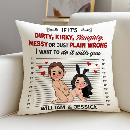 Custom Couple Pillow – “Playful Mugshot” Personalized Design, Romantic Gift for Valentine’s and Anniversaries