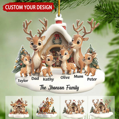 Custom Reindeer Family Ornament - A Heartwarming Christmas Gift for Loved Ones