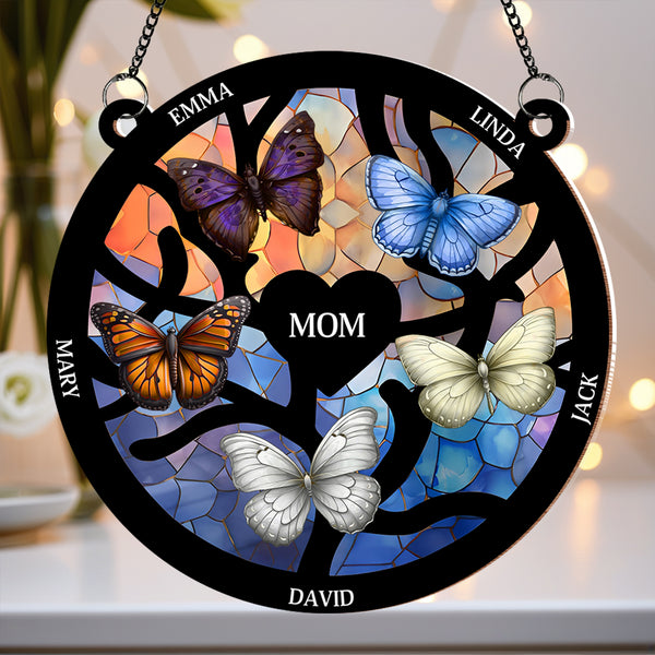 Butterfly-Themed Family Tree Ornament – Perfect Gift for Personalized Meaning