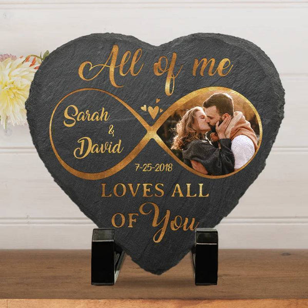 Destined Hearts - 'God Knew My Heart Needed You' Personalized Photo Heart Stone - Perfect Anniversary & Valentine's Gift for Your Beloved