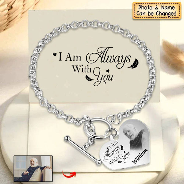Eternal Presence - 'I'm Always With You' Personalized Heart Bracelet - A Cherished Memorial for Loved Ones
