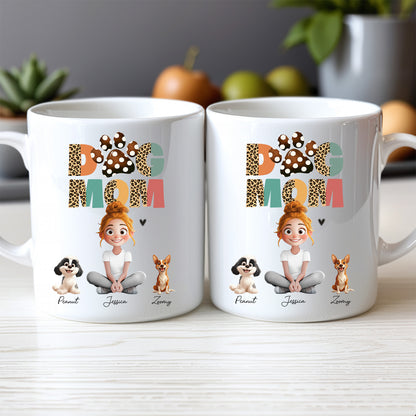 Cartoon Dog Mom Custom Mug – A Unique Surprise for Mother's Day, Valentine's Day, or Pet Lovers