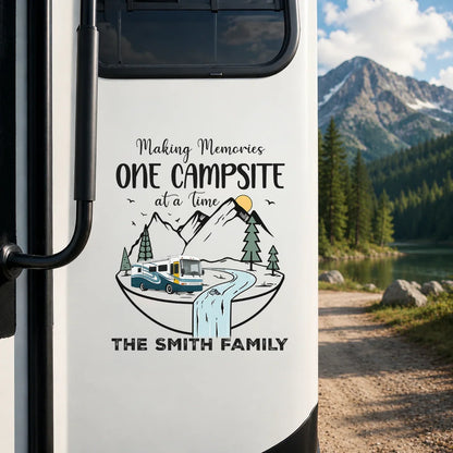 Happy Campers Personalized Sticker Decal, Forest Adventure Keepsake, Creative Gift for RV and Camping Lovers