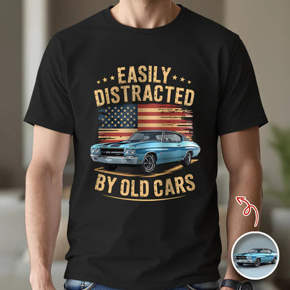 Personalized Classic Tee With Old Cars Graphic, Vintage Auto Humor Unique Gift for Car Guy