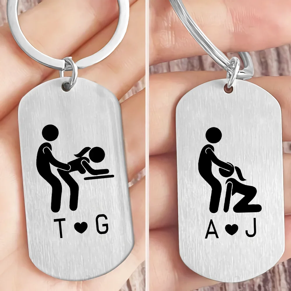 Personalized Metal Keychain with Intimate Couple Pose, Creative Romantic Keepsake Gift