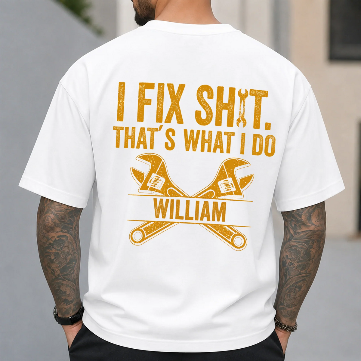 Funny Wrench Quote Classic Tee, Personalized Creative Gift for Husband, Grandpa & Mechanic